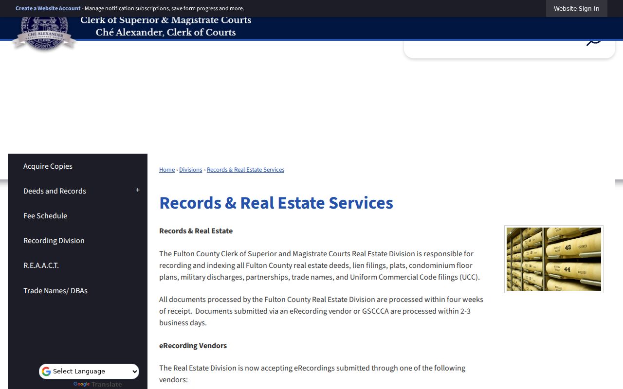 Sandy Springs public records at Fulton real estate services