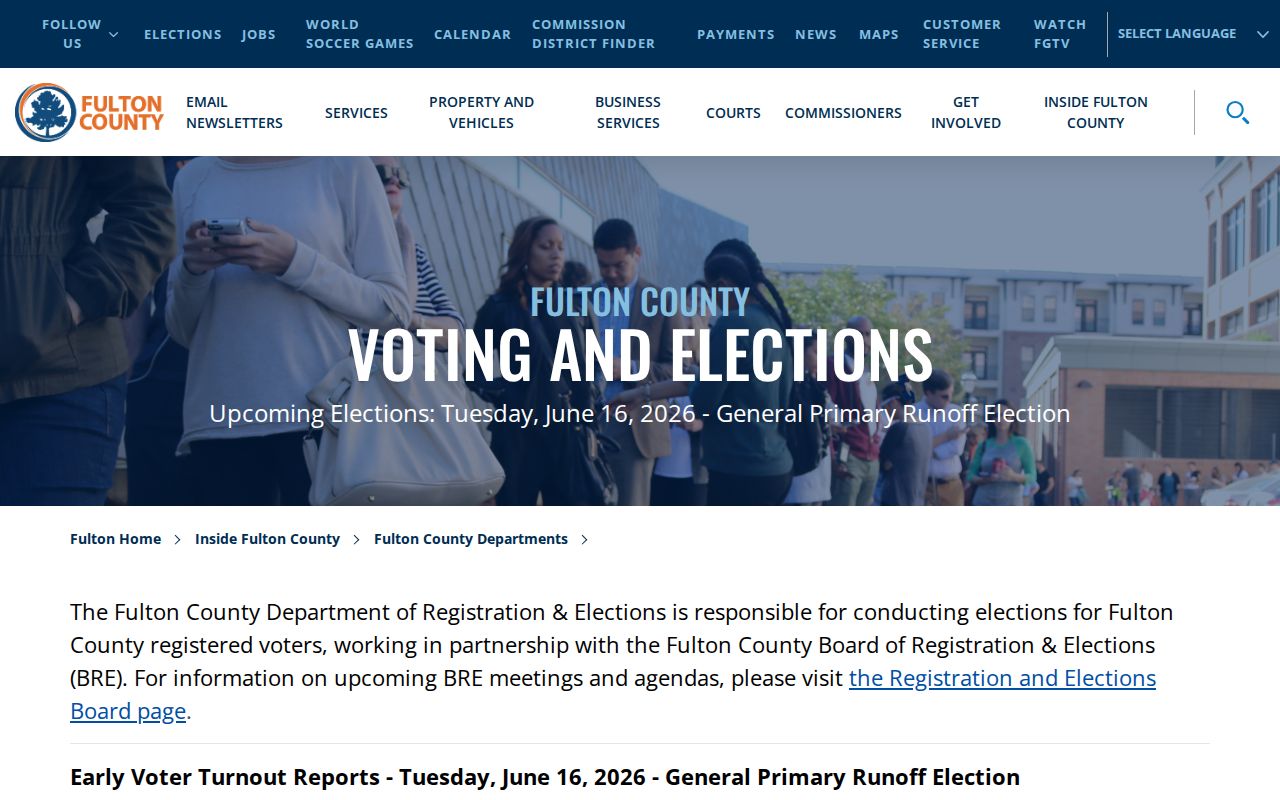 Sandy Springs voter registration records Fulton elections office