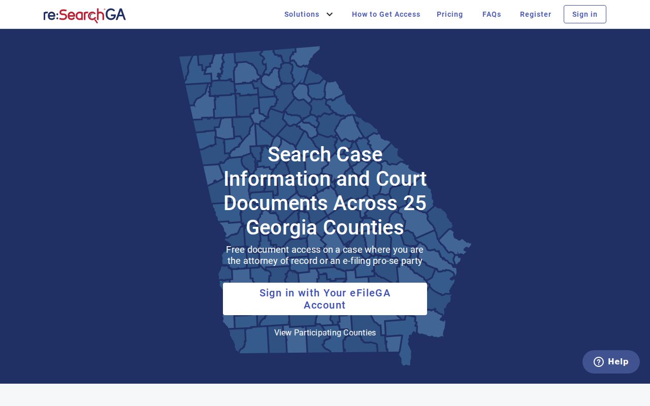 Sandy Springs people search at the Georgia court case interface